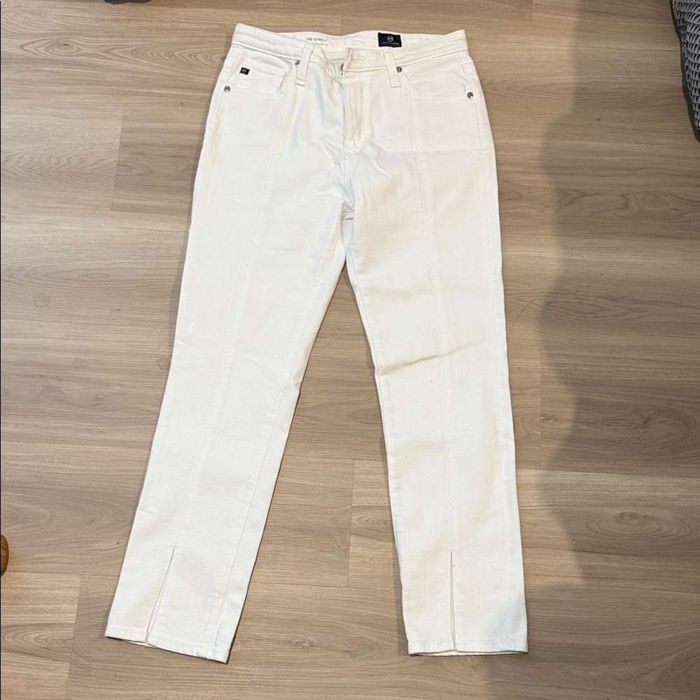 AG Adriano Goldschmied Women’s High Rise Straight White Jeans